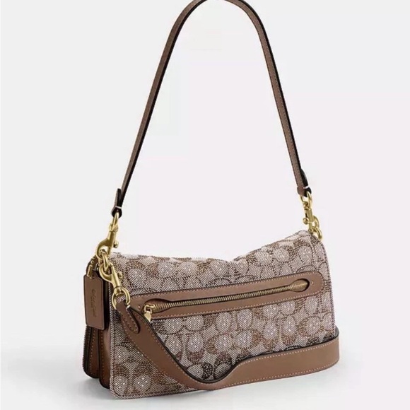 Coach Tabby 26 Medium Crystal Signature Jacquard Shoulder Bag - Picture 7 of 16